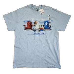 Ink Inc Blue American Style Tee Shirt NWT Size Small